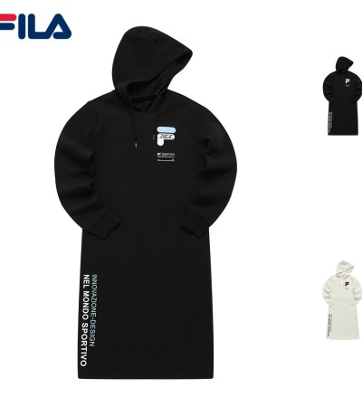 在线独家女式刺绣F标志连帽连衣裙