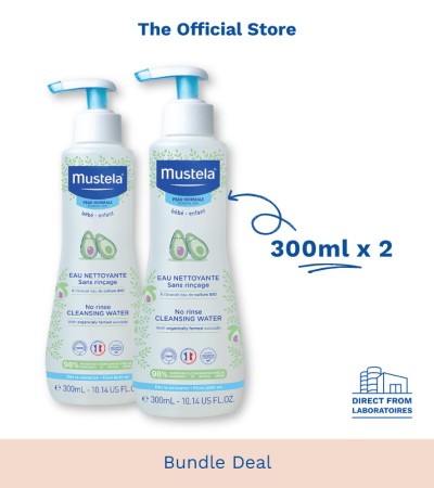 [Mustela Bundle Deal] No-Rinse Cleansing Water 300ml (exp 07/2025) [Diaper Change Care][Hygiene]